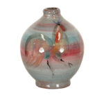 Vintage POLA PILLIN Mid Century Modern Decorated Vase with Roosters Circa 1960 - Image 4