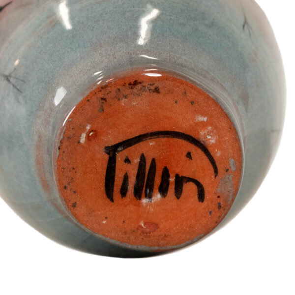 Vintage POLA PILLIN Mid Century Modern Decorated Vase with Roosters Circa 1960 - Image 5