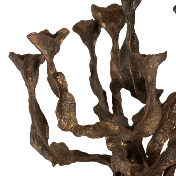 MENAHEM BERMAN Bronze and Rosewood Brutalist Menorah - Image 4