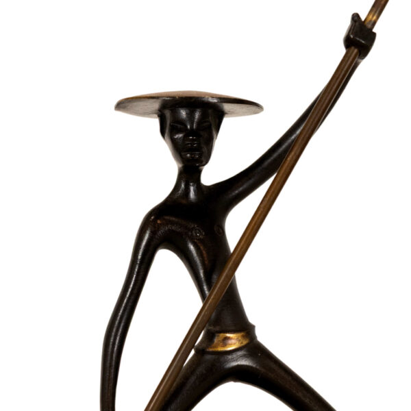 Vintage RICHARD ROHAC Austrian Bronze Fisherman Ring Holder Sculpture Circa 1930 - Image 2
