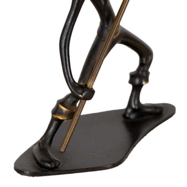 Vintage RICHARD ROHAC Austrian Bronze Fisherman Ring Holder Sculpture Circa 1930 - Image 3