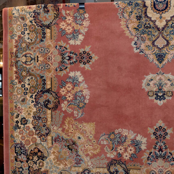13’7” x 9’9” Machine Made Persian Style Floral Wool Rug - Image 5