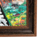LOUIS JADRIX Original Abstract Oil on Canvas in Weathered Wood Frame - Image 4