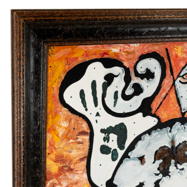 LOUIS JADRIX Original Abstract Oil on Canvas in Weathered Wood Frame - Image 3