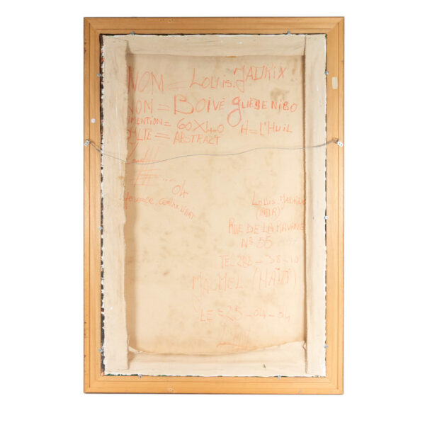 LOUIS JADRIX Original Abstract Oil on Canvas in Weathered Wood Frame - Image 5