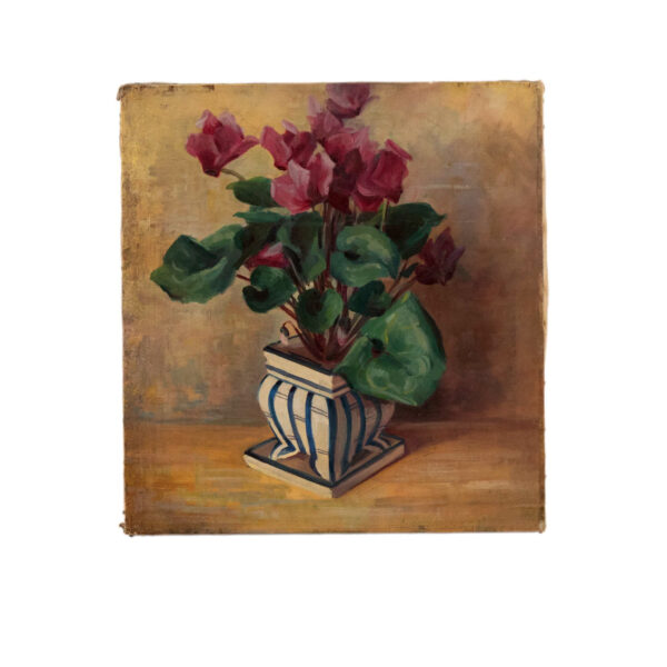 Vintage LILLIAN SCHAFFNER Original Oil on Canvas of Floral Still Life - Image 1