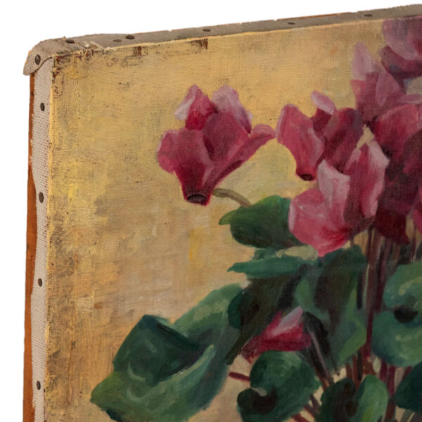 Vintage LILLIAN SCHAFFNER Original Oil on Canvas of Floral Still Life - Image 3