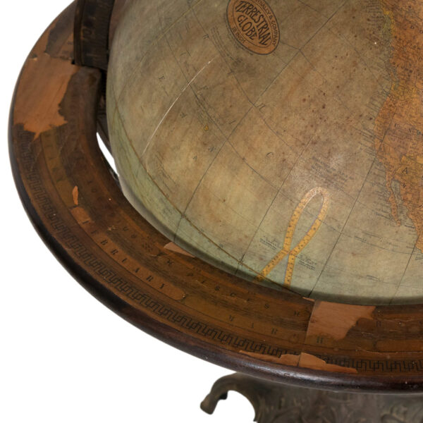 Vintage RAND MCNALLY Terrestrial Globe on Cast Iron Stand - Image 5