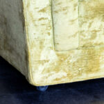 Vintage Chesterfield Style Loveseat in Chartreuse Velour Upholstery - Image 6