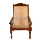 British Colonial Style Wood and Rattan Lounge Chair
