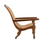 British Colonial Style Wood and Rattan Lounge Chair - Image 7
