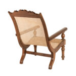 British Colonial Style Wood and Rattan Lounge Chair - Image 8