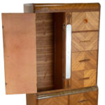 Vintage Art Deco Waterfall Walnut Wardrobe - Image 5