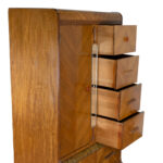 Vintage Art Deco Waterfall Walnut Wardrobe - Image 6