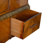 Vintage Art Deco Waterfall Walnut Wardrobe - Image 7