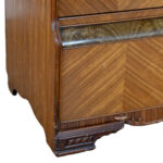 Vintage Art Deco Waterfall Walnut Wardrobe - Image 8
