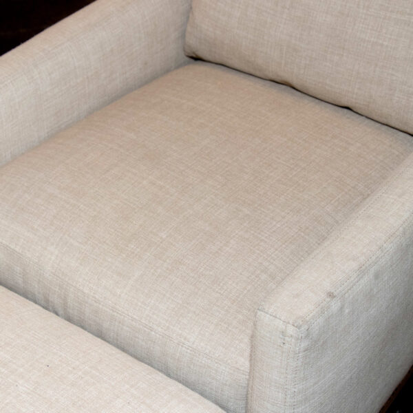 ARHAUS Chair and Ottoman in Neutral Upholstery - Image 4