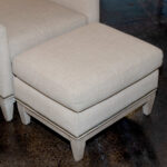 ARHAUS Chair and Ottoman in Neutral Upholstery - Image 5
