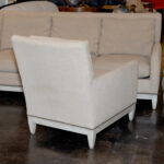 ARHAUS Chair and Ottoman in Neutral Upholstery - Image 9