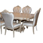 Mirabella French Provincial Dining Table with 1 Leaf and 6 Chairs