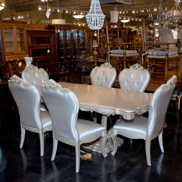 Mirabella French Provincial Dining Table with 1 Leaf and 6 Chairs - Image 9