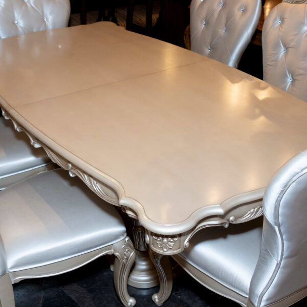 Mirabella French Provincial Dining Table with 1 Leaf and 6 Chairs - Image 2