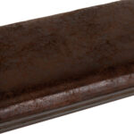 Wrought Iron Bench with Brown Faux Leather Upholstery - Image 3