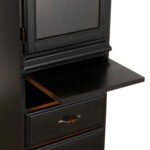 Glass Door Cabinet in Black Finish with Orange Handle - Image 5