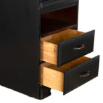 Glass Door Cabinet in Black Finish with Orange Handle - Image 6