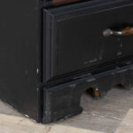 Glass Door Cabinet in Black Finish with Orange Handle - Image 7