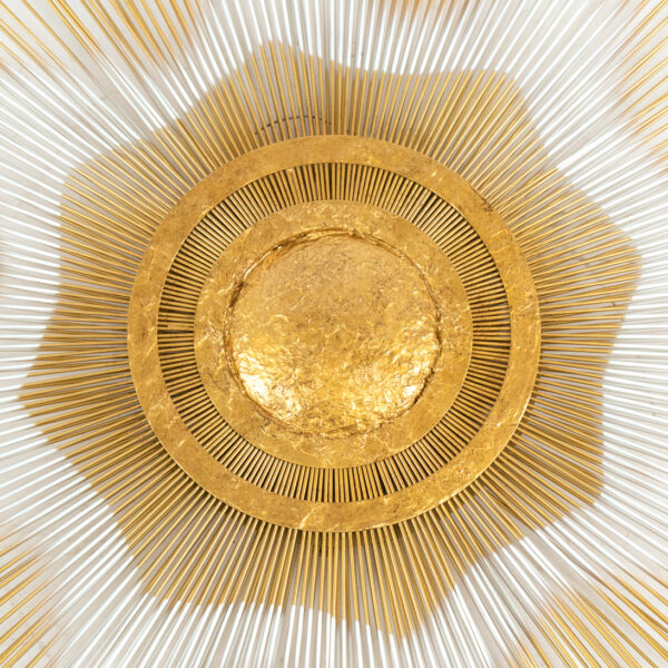 Vintage Mid Century Modern Starburst Wall Sculpture Attributed to Casa Devall - Image 2