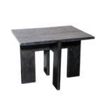 Vintage ADRIAN PEARSALL Solid Slate Top Side Table on Ebonized Wood Base