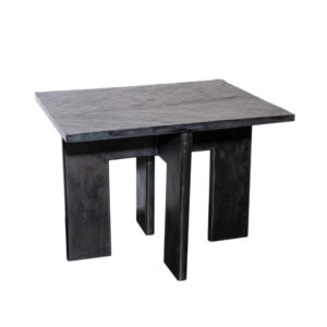 Vintage ADRIAN PEARSALL Solid Slate Top Side Table on Ebonized Wood Base
