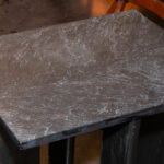 Vintage ADRIAN PEARSALL Solid Slate Top Side Table on Ebonized Wood Base - Image 2