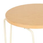 Vintage FLORENCE KNOLL Stackable Birch Top Stool on Hairpin Legs - Image 3