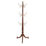 SCARBOROUGH HOUSE Fluted Wood Hall Tree with Brass Hooks