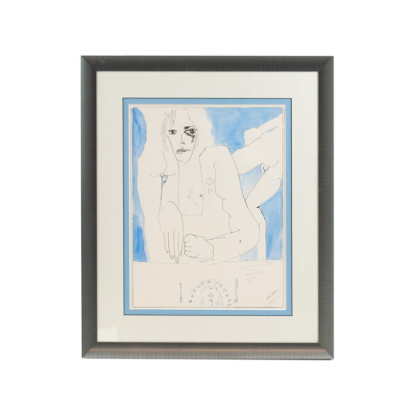 DAVID BARRON Original Ink and Watercolor Abstract Painting - Image 1