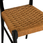 Vintage Pair of Gio Ponti Style Ladder Back Chairs with Rush Seats - Image 4