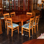 COPENHAGEN Teak Refectory Style Dining Table with 6 Chairs - Image 7