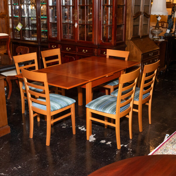 COPENHAGEN Teak Refectory Style Dining Table with 6 Chairs - Image 7