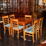 COPENHAGEN Teak Refectory Style Dining Table with 6 Chairs - Image 8