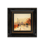 MARIO MARESCA “A Street in Paris - Horse & Buggy” Original Oil on Tile