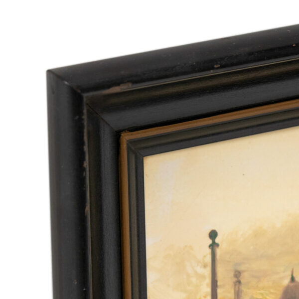 MARIO MARESCA “A Street in Paris - Horse & Buggy” Original Oil on Tile - Image 2