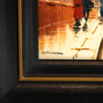 MARIO MARESCA “A Street in Paris - Horse & Buggy” Original Oil on Tile - Image 3
