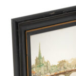 MARIO MARESCA “A Street in Paris - Bridge & Eiffel Tower” Original Oil on Tile - Image 2