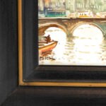 MARIO MARESCA “A Street in Paris - Bridge & Eiffel Tower” Original Oil on Tile - Image 3