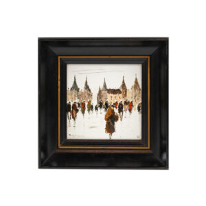MARIO MARESCA “A Street in Paris - Street Scene” Original Oil on Tile