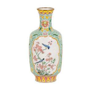 Chinese Cloisonne Vase with Cherry Blossom Motifs