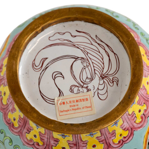 Chinese Cloisonne Vase with Cherry Blossom Motifs - Image 6