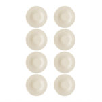 Set of 8 HOMER LAUGHLIN Fiesta Rimmed Soup Bowls in White